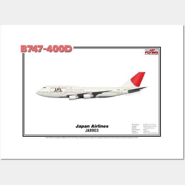 Boeing B747-400D - Japan Airlines (Art Print) Wall Art by TheArtofFlying